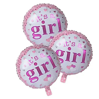 It's a Girl Foil Balloons, Set of 3, Helium Gas, Elegant Celebration, Buy It's a Girl Foil Balloons Online